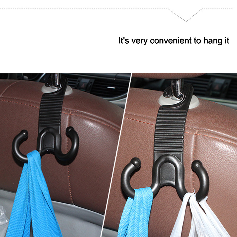 2Pcs Groceries Storage Headrest Hanger Plastic Car Back Seat Bag Holder Double Hooks 2Pcs Groceries Storage Headrest Hanger Plastic Car Back Seat Bag Holder Double Hooks